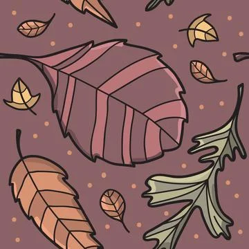Vector seamless pattern with autumn leaves. イラスト素材