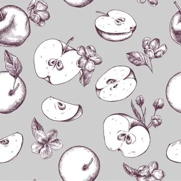 Vector seamless pattern of autumn pattern. Hand drawn vector illustration Stock Illustration