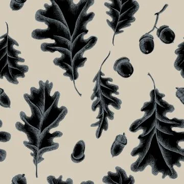 Vector seamless pattern of autumn pattern. Hand drawn vector illustration Stock Illustration