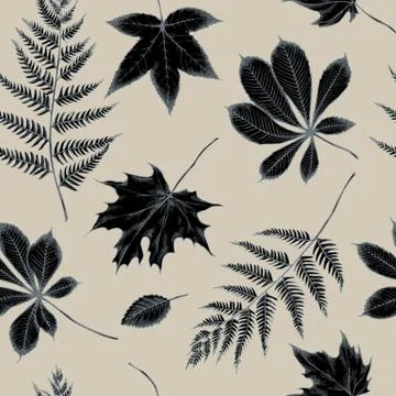 Vector seamless pattern of autumn pattern. Hand drawn vector illustration Stock Illustration