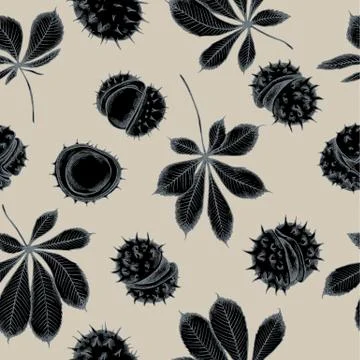 Vector seamless pattern of autumn pattern. Hand drawn vector illustration Stock Illustration