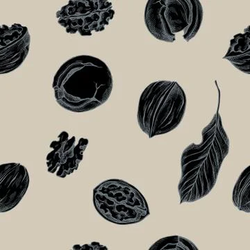 Vector seamless pattern of autumn pattern. Hand drawn vector illustration Stock Illustration