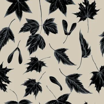 Vector seamless pattern of autumn pattern. Hand drawn vector illustration 스톡 일러스트