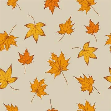 Vector seamless pattern of autumn pattern. Hand drawn vector illustration Stock Illustration