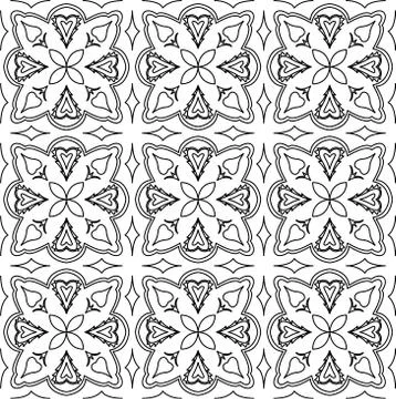 Vector seamless pattern background in black and white. Stock Illustration