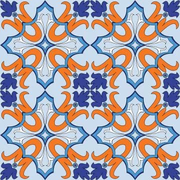 Vector seamless pattern background in blue. Stock Illustration