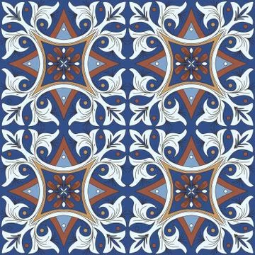 Vector seamless pattern background in blue. Stock Illustration