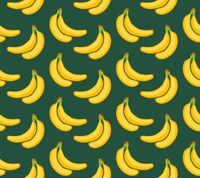 Vector seamless pattern background with bright bananas Stock Illustration