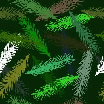 Vector seamless pattern background is a Christmas theme. Sprigs of pine. V... 스톡 사진