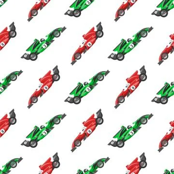 Vector seamless pattern background luxury car transportation detailed auto Stock Illustration