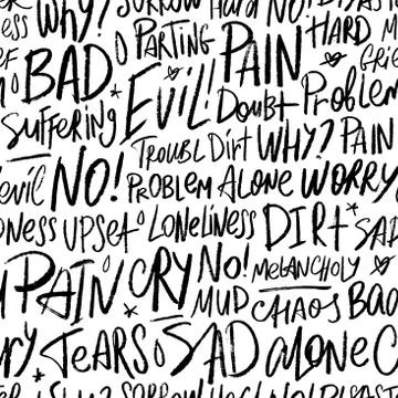 Vector seamless pattern with bad words イラスト素材
