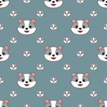 Vector seamless pattern of a badger Stock-Illustration