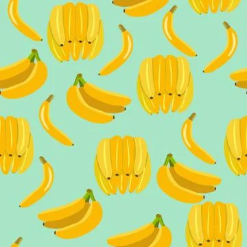 Vector seamless pattern with bananas. Stock Illustration