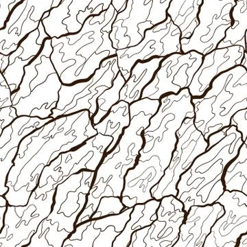 Vector seamless pattern of bark texture. Wood natural structure Stock Illustration