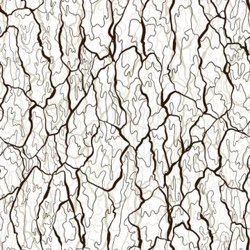 Vector seamless pattern of bark texture. Wood natural structure Stock Illustration