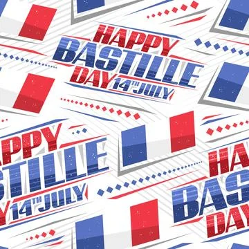 Vector seamless pattern for Bastille Day Stock Illustration