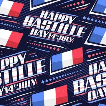 Vector seamless pattern for Bastille Day Illustrazione stock