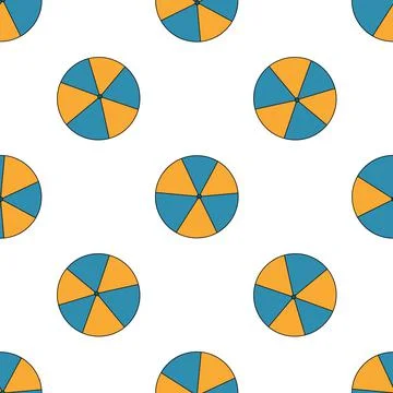 Vector seamless pattern of beach volleyball balls in a flat style on a white Illustrazione stock