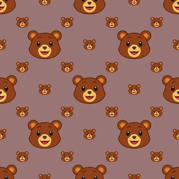 Vector seamless pattern of a bear Illustrazione stock