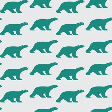 Vector seamless pattern with bear on white background. wallpaper Stockillustratie