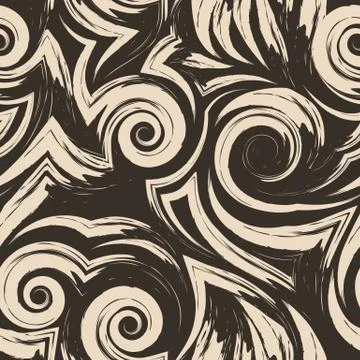 Vector seamless pattern in beige colors on a brown background. texture of fabric Illustrazione stock