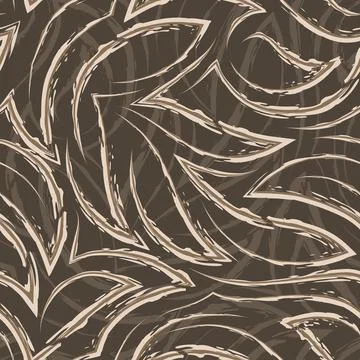 Vector seamless pattern in beige colors from corners and flowing stripes with Stock Illustration