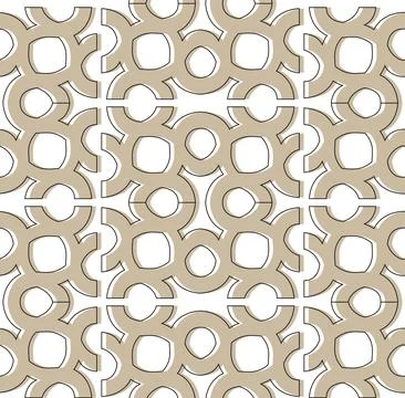 Vector seamless pattern of beige geometric elements. Illustrazione stock
