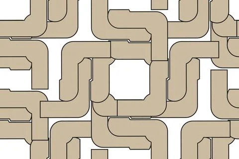 Vector seamless pattern of beige geometric elements. イラスト素材