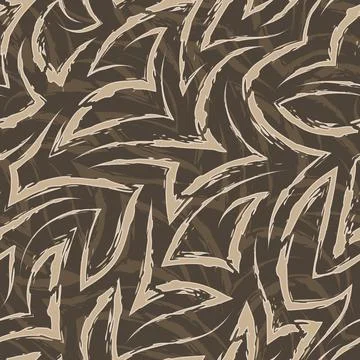 Vector seamless pattern of beige zigzags and corners. Vector seamless geometric イラスト素材