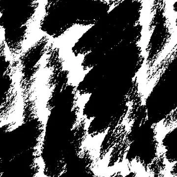 Vector seamless pattern with big brush strokes. Black color on white backgr.. Stock Illustration