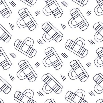 Vector seamless pattern with binder clip for school Stock Illustration