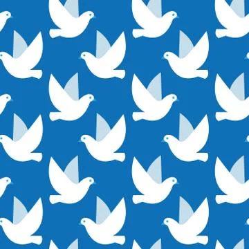 Vector seamless pattern with birds. Simple texture Illustrazione stock