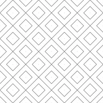 Vector seamless pattern of black abstract geometric shapes and grid isolated Stock Illustration