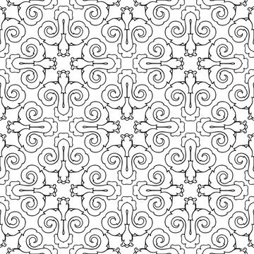 A Vector seamless pattern of black abstract geometric shapes for tile isolated Stockillustratie