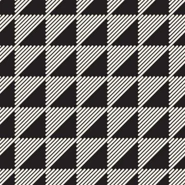 Vector seamless pattern. Black and white geometric design. Polygonal linear g Illustrazione stock
