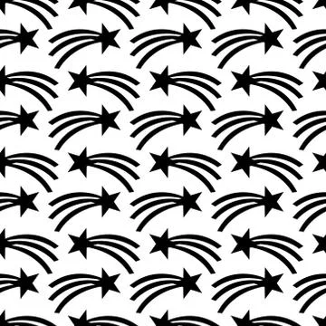 Vector seamless pattern with black and white stars Stock Illustration