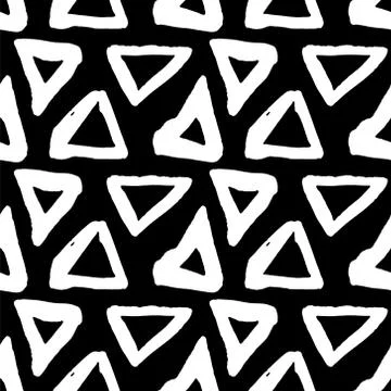 Vector seamless pattern. Black and white painted watercolor points. Stock Illustration