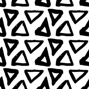 Vector seamless pattern. Black and white painted watercolor points. Stock Illustration