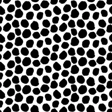 Vector seamless pattern. Black and white painted watercolor points Stockillustratie