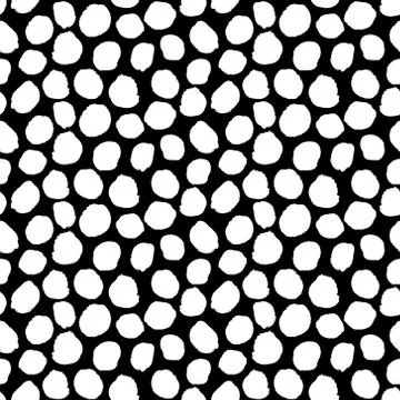 Vector seamless pattern. Black and white painted watercolor points Stock Illustration