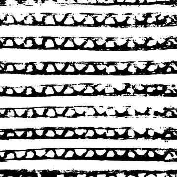 Vector seamless pattern. Black and white painted watercolor points Stock Illustration