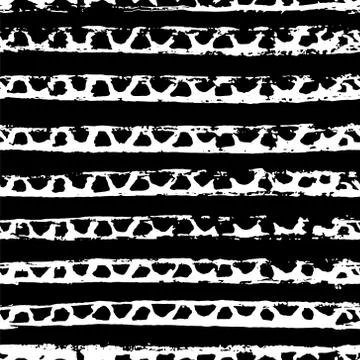 Vector seamless pattern. Black and white painted watercolor points 库存插图