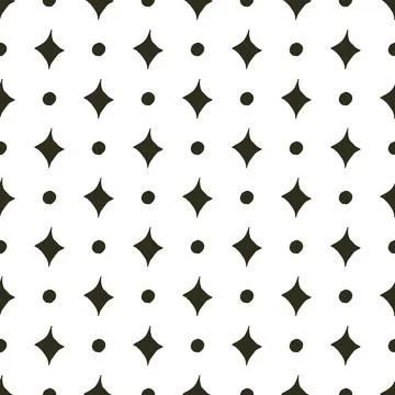 Vector Seamless Pattern Black and White Hand Drawn Rectangles and Rhombuses Stock Illustration