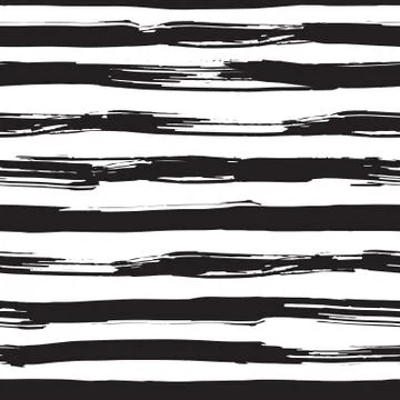 Vector seamless pattern with black brush strokes. Monochrome hand drawn texture Stockillustratie