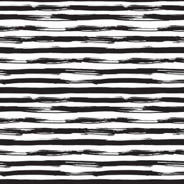Vector seamless pattern with black brush strokes. Monochrome hand drawn texture Stock Illustration