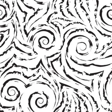 Vector seamless pattern in black color isolated on white background. texture of Illustrazione stock