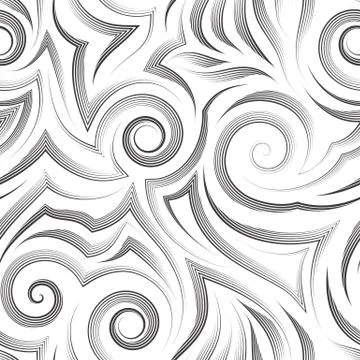 Vector seamless pattern in black color isolated on white background. texture of Illustration