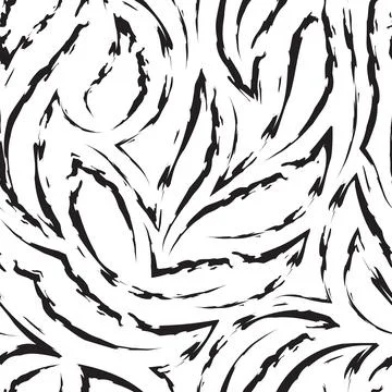 Vector seamless pattern in black colors from corners and flowing stripes with Illustrazione stock
