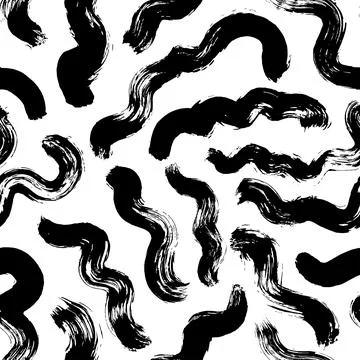 Vector seamless pattern with black ethnic elements Stock Illustration