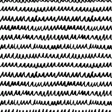Vector seamless pattern with black grunge waves. Illustrazione stock